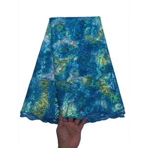 Thân Thiện Với Môi 100% Polyester 5 Yards 121n2025100801 Đa-Màu Lưới Ren Lưới Vải Hoa Sequins Của Phụ Nữ Đảng May Mặc - Product Image 2