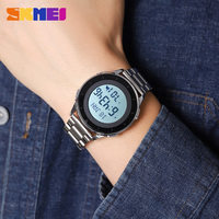 SKMEI 2300 jam tangan Digital olahraga, arloji Digital doa Muslim desain trendi bahan baja tahan karat tahan air kustom Alarm kompas Azan