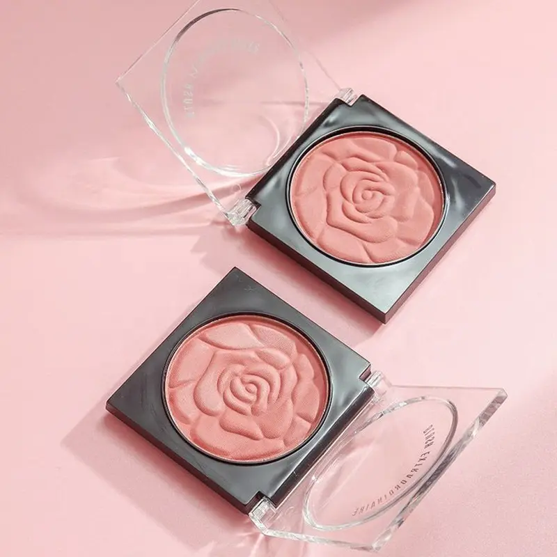 Bán buôn bán hàng nóng khuôn mặt tự nhiên Shimmery shinning Matte Highlighter Blusher bột Palette má make up 3D Rose Blush