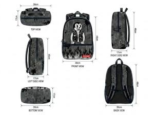 Zaino Personalizzato WOKADE Normcore/Minimalista con Graffiti, Antifurto, Impermeabile, in Tessuto Oxford, Hell Flame Street 36-56L, con Cerniera USB RFID - Product Image 2