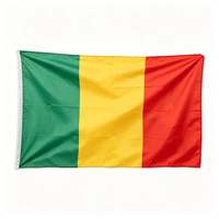 Drapeau du Mali 3x5FT (90x150cm) Imprimé Numérique Double Face en Polyester 100D, Résistant aux Intempéries, avec Œillets en Laiton, Anti-décoloration, pour Extérieur