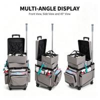Chariot de rangement pour produits de nettoyage commercial, chariot de ménage avec roulettes, portable, résistant à l'eau, écologique pour
