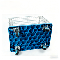 Chariot de manutention pliable avec roues silencieuses à quatre roues, construction métallique, personnalisable OEM pour la logistique industrielle et l'entrepôt