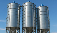 Silos de stockage de céréales en acier galvanisé à chaud, silos boulonnés pour le stockage du blé/de la farine/de l'orge, système de stockage de céréales