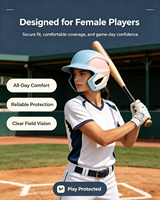 Casque de baseball pour adulte MOON avec coque en ABS, design respirant, équipement de protection sûr pour les sports de plein air, modèle BQ01