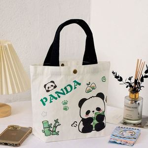 Hot Sale Girls Small <b>Canvas</b> <b>Tote</b> Bag Cute Animal Prints Folding Design Student Lunch Box Personalized Hand Bag - Product Image 2
