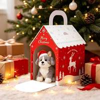 Boîte à friandises pliable en forme de maison pour animaux, décoration de fête, boîte cadeau pour chiens, boîtes de faveurs pour fête canine