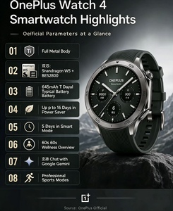 Version Globale OnePlus <span class=keywords><strong>Watch</strong></span> 4 Montre Connectée – Approvisionnement en Gros pour Distributeurs et Revendeurs à l'Étranger - Product Image 1
