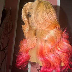 ขิง 613 น้ําผึ้ง<span class=keywords><strong>บ</strong></span><span class=keywords><strong>ลอน</strong></span><span class=keywords><strong>ด์</strong></span>สีชมพูสี<span class=keywords><strong>เขียว</strong></span>OmbreสีBody WaveหยักPrePluck 13X4 13X6 HDลูกไม้ปิดด้านหน้าวิกผมมนุษย์Virgin - Product Image 4