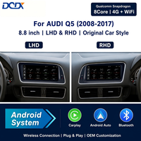 Lecteur DVD de voiture multimédia sans fil Android Qualcomm 8,8 pouces avec Carplay pour Audi Q5 2008 - 2017, écran 4G, GPS, récepteur Navi