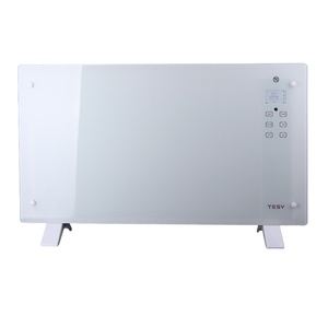 Stufa Elettrica a Pannello Curvo a Infrarossi Lontani, Grigio Chiaro, Senza Vetro, Autoportante, con Telecomando, 2000W, Ventilazione e Protezione dal Surriscaldamento - Product Image 1