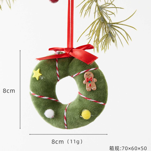 Cheap Wholesale Christmas Wreath Plush Keychain Toy Plush Toys 4inch Stuffed Animal Toys <b>Claw</b> <b>Machine</b> Toys for <b>Kids</b> Party Bag - Product Image 1