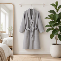 Peignoir en coton gaufré brodé de haute qualité, séchage rapide, absorbant, 100 % coton, pour hôtel, SPA, salon de beauté, vêtements de nuit pour hommes et femmes