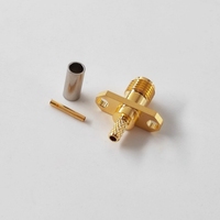 Conector Coaxial RF SMA Hembra de 2 Orificios con Brida para Cable RG316 RG174 RG188