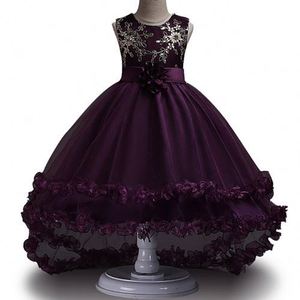 Robe de soirée élégante pour fille, robe de demoiselle d'honneur bleue à longue traîne, robe de princesse pour fille de 10 ans - Product Image 2