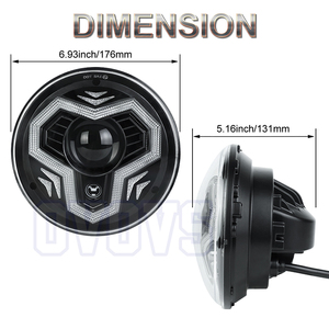 Ovovs <span class=keywords><strong>7</strong></span> <span class=keywords><strong>inch</strong></span> RGB Led Đèn Pha h6024 đèn pha với DRL lần lượt tín hiệu cao thấp chùm cho Jeep Wrangler JK jku TJ LJ CJ - Product Image 6