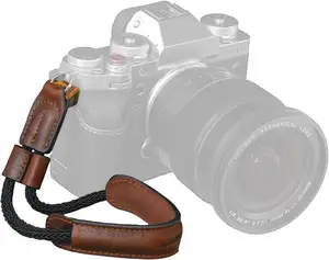 小型相机腕带，DSLR单反无反光镜复古皮革相机手带，富士可调安全带