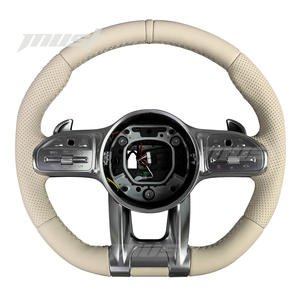 สำหรับ Mercedes-Benz 2015-2021พวงมาลัยหนังหรูหราปรับแต่งได้พอดีกับ W205 W213 GLA <span class=keywords><strong>S</strong></span> E-Class <span class=keywords><strong>A35</strong></span> C63 GT <span class=keywords><strong>AMG</strong></span> - Product Image 1