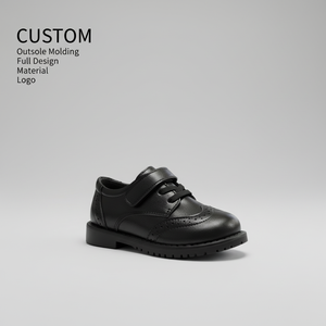 Nuove Scarpe Brogue per Bambini Nere/Bianche con Chiusura a Strappo, Traspiranti e Antiscivolo, per Ragazzi e Ragazze, Ideali per Scuola, Feste e Spettacoli, Vendita all'Ingrosso Personalizzabile - Product Image 1
