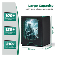 Boîte de rangement magnétique pour cartes à collectionner compatible avec MTG Commander, capacité de 100 cartes TCG à double pochette.