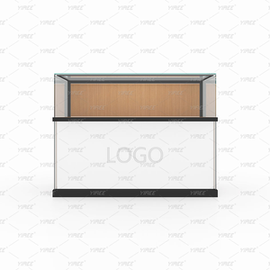 Nouvelle vitrine de présentation de téléphones portables en bois et verre avec logo de marque moderne et éclairage LED pour magasin - Product Image 2