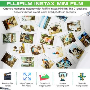 Film Fujifilm <span class=keywords><strong>Instax</strong></span> <span class=keywords><strong>Mini</strong></span>, 40 expositions, <span class=keywords><strong>pack</strong></span> de films instantanés pour <span class=keywords><strong>Mini</strong></span> Evo 40, 12, 11, <span class=keywords><strong>9</strong></span> - Product Image 2