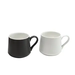 Hot selling high temperature resistant Hotel gray white color 340cc ceramics coffee juice water cup