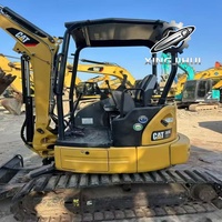 Mini-excavatrice sur chenilles Caterpillar 303E CR d'occasion, 3 tonnes, moteur CAT d'origine, faible nombre d'heures, petite pelle pour la rénovation de jardin