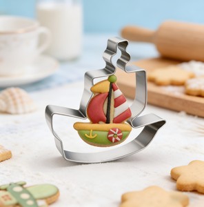 Ensemble de découpoirs à biscuits en acier inoxydable sur le thème des véhicules de transport : avion, hélicoptère, <span class=keywords><strong>camion</strong></span> vintage, moule à fondant pour la pâtisserie des enfants - Product Image 4