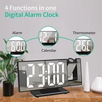 Réveil projecteur multifonction silencieux et lumineux avec grand écran LED - Idéal pour la maison et le bureau