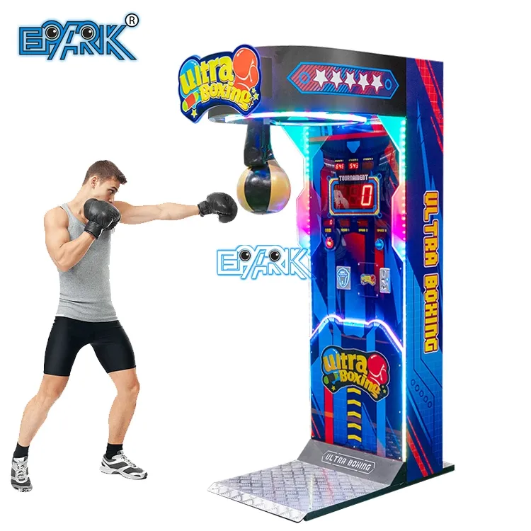 Machine de jeu de frappe de boxe personnalisée Machine de jeu électronique dynamique de boxe d'arcade de sport