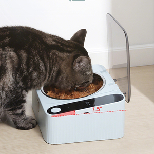 Gamelle automatique à induction en acier inoxydable avec couvercle, design incliné pour protéger le cou, anti-poussière, anti-insectes et anti-humidité pour chats et chiens - Product Image 2