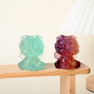 Figurine de dragon ailé en fluorite naturelle sculptée à la main, polie, pour la décoration intérieure Feng Shui - Product Image 4