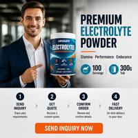 Poudre d'électrolytes sans sucre pour adultes OEM, 100 portions, hydratation rapide, énergie, endurance, performance, complément alimentaire, pot de 300 g