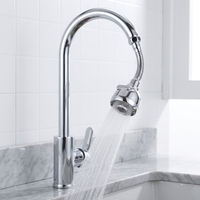 Adaptateur de robinet de pulvérisateur chromé classique universel à 360 degrés Filtre anti-éclaboussures flexible Design coulissant moderne pour salle de bain cuisine