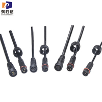 Conector de cable circular impermeable IP67 personalizable M14 M16 para conector de luz exterior roscado M18 M22 contacto de cobre de 2 pines