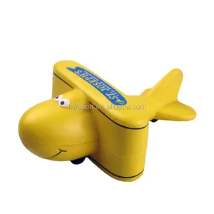 Cheap airplane anti stress ball promotional gifts aircraft shaped squeeze toys customized stress relief toys