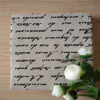 Tissu en coton/lin imprimé journal anglais tendance pour sacs à dessin DIY