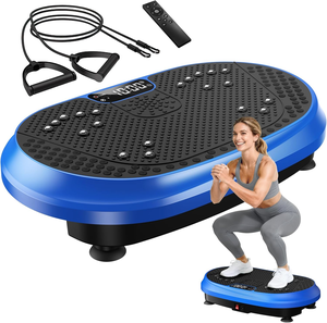 Plataforma Vibratoria con Bluetooth, 9 Modos de Masaje de Acupresión, Capacidad de 150 kg, Quema Calorías, con Bandas Elásticas para Brazos, Precio de Fábrica - Product Image 1