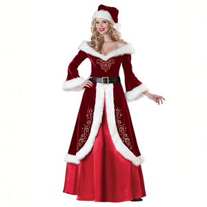 Costume <span class=keywords><strong>da</strong></span> Babbo <span class=keywords><strong>Natale</strong></span> Unisex per Adulti, Outfit per Cosplay Rosso e Bianco, Set per Feste Natalizie e Spettacoli - Product Image 3