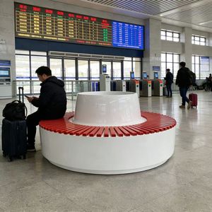 B03 Durable Fiberglass Midcentury Design Eco-Friendly Waiting Garden <b>Chair</b> Planting Function Indoor Outdoor Visitor Hotel School - Product Image 1