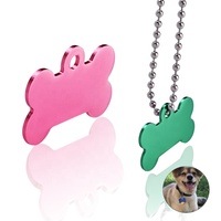 High Quality Colorful Engraved Logo Aluminum Alloy Bone Shape Dog Tag für hunde