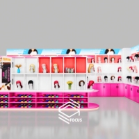 Meuble de présentation pour perruques de salon de beauté, vitrine murale pour extensions capillaires, idéal pour l'aménagement de magasins de perruques