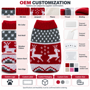 Pull de Noël pour chien, gilet en tricot motif renne pour petits animaux, vêtements chauds d'hiver pour animaux de compagnie - Product Image 2