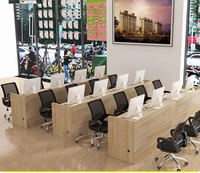 Table d'ordinateur pour 3 personnes, mobilier de bureau moderne et simple, table de bureau pour 3 employés avec tiroir de rangement, bureau d'ordinateur pour employés