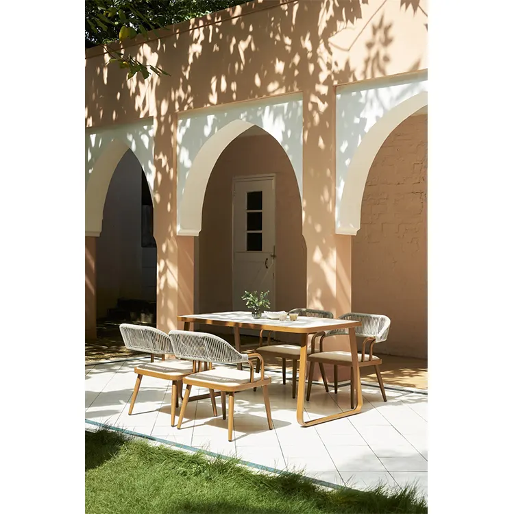 Özel Modern çağdaş Bistro bahçe açık "Furnitur" alüminyum veranda yemek seti