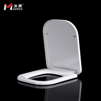 Siège de toilette carré en plastique moderne, auto-nettoyant, à fermeture lente, à dégagement rapide, sans électricité, haute qualité, très vendu, garantie 2 ans