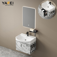 Meuble-lavabo double de luxe Empolobath 48 pouces avec plan de travail en résine blanche moderne pour salles de bain d'hôtel, design européen