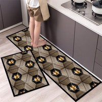 Factory Sale Polyester Crystal Velvet Non slip Water Absorbent Runner Rug Kitchen Floor Mat for Sale