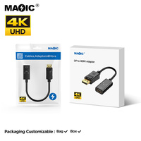 Adaptateur DP vers HDMI 4K 30Hz, convertisseur DP vers HDMI, prise mâle vers femelle, Plug and Play pour ordinateur portable, ordinateur de bureau, moniteur, téléviseur